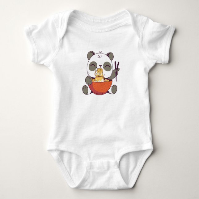 Ramen Panda Baby Bodysuit (Front)