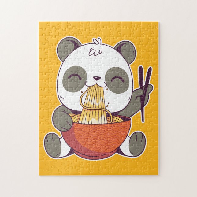 Ramen Panda Cute Jigsaw Puzzle (Vertical)