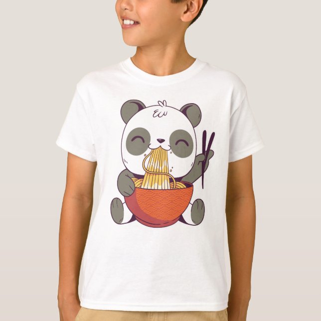 Ramen Panda Cute T-Shirt (Front)