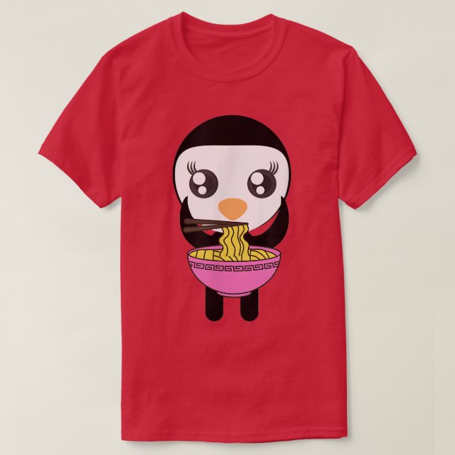 Ramen Penguin Kawaii Japanese Anime Cute Kimchi No T-Shirt (Design Front)