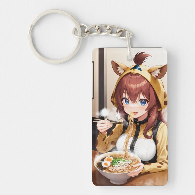 Ramen Rendezvous: Grace the Anime Girraffe Girl Key Ring (Front)
