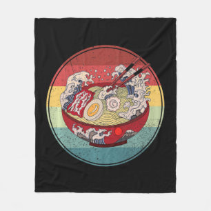 Ramen Retro Style Vintage Anime Japanese Gift Girl Fleece Blanket