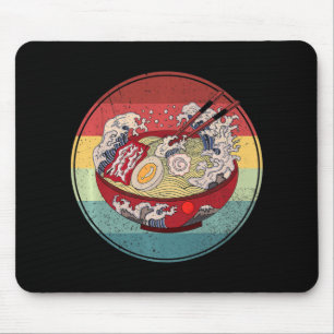Ramen Retro Style Vintage Anime Japanese Gift Girl Mouse Mat