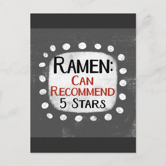Ramen Review 5 Stars Postcard (Front)