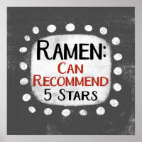 Ramen Review 5 Stars Poster Wall Art