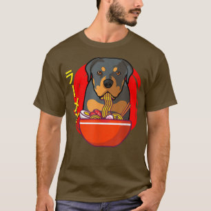 Ramen Rottweiler Dog Kawaii Japanese Ramen Noodle T-Shirt