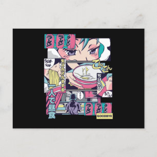 Ramen shop anime postcard