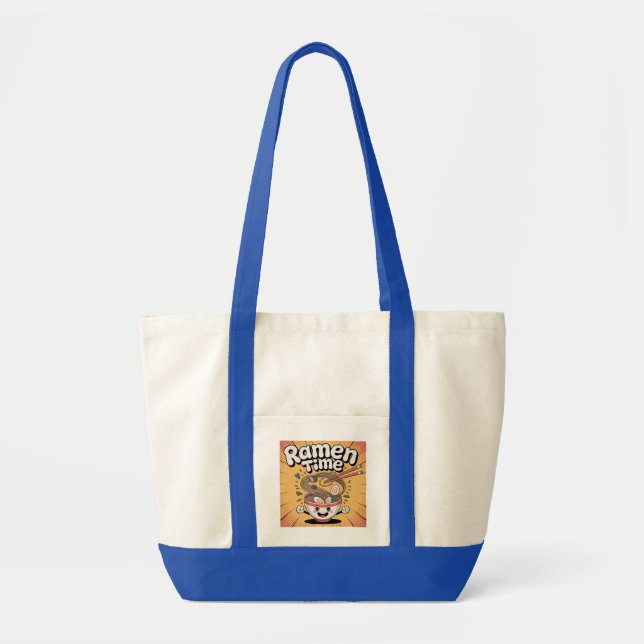 Ramen Time – Cute Cartoon Ramen Bowl Tote Bag (Front)