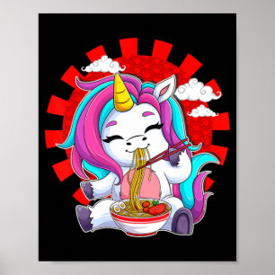 Ramen Unicorn Kawaii Anime Japanese Food Gift Girl Poster