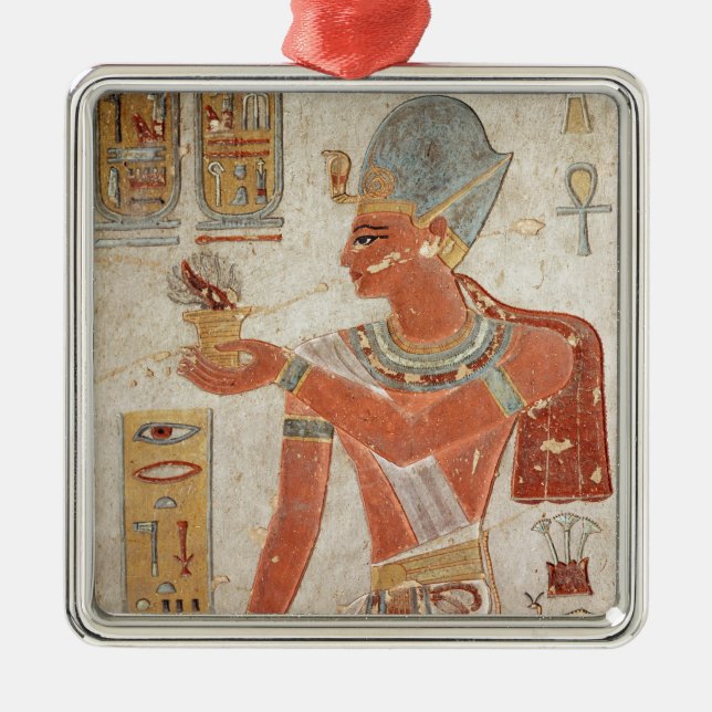 Ramesses III  in battle dress Metal Tree Decoration (Front)