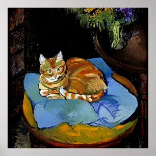 “Raminou on a Blue Blanket” by Suzanne Valadon Poster