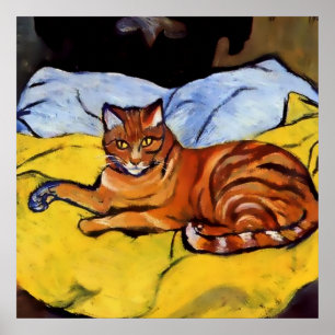 “Raminou on a Yellow Blanket’ by Suzanne Valad Poster