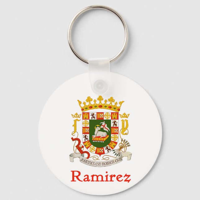 Ramirez Shield of Puerto Rico Key Ring (Front)