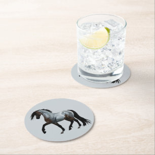 Ramirez - spanisches Pferd, laufend - Round Paper Coaster