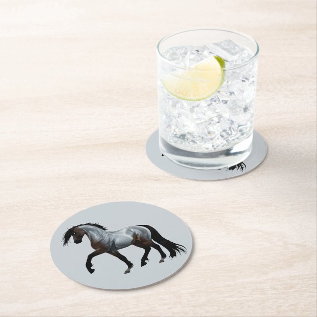Ramirez - Spanish horse, running -  Round Paper Coaster (Insitu)
