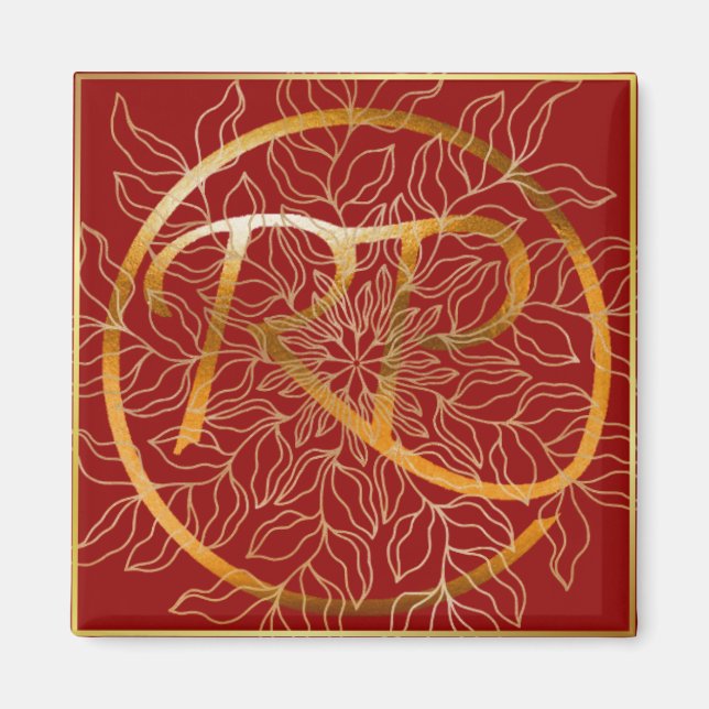 RAMO & PAUL logo red gold square Magnet (Front)