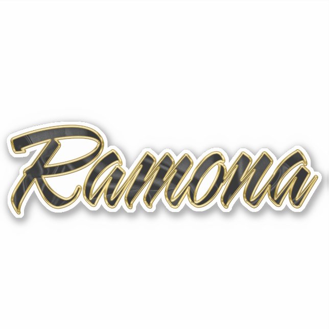 Ramona black gold lettering sticker (Front)