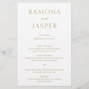 Ramona Gold Minimal Elegant Wedding Menu