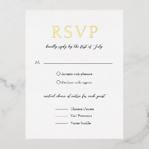 Ramona Minimal Elegant Wedding Foil Invitation Postcard