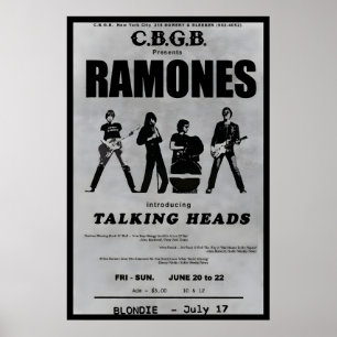 Ramones Talking Heads 1975 CBGB Club Gig Poster