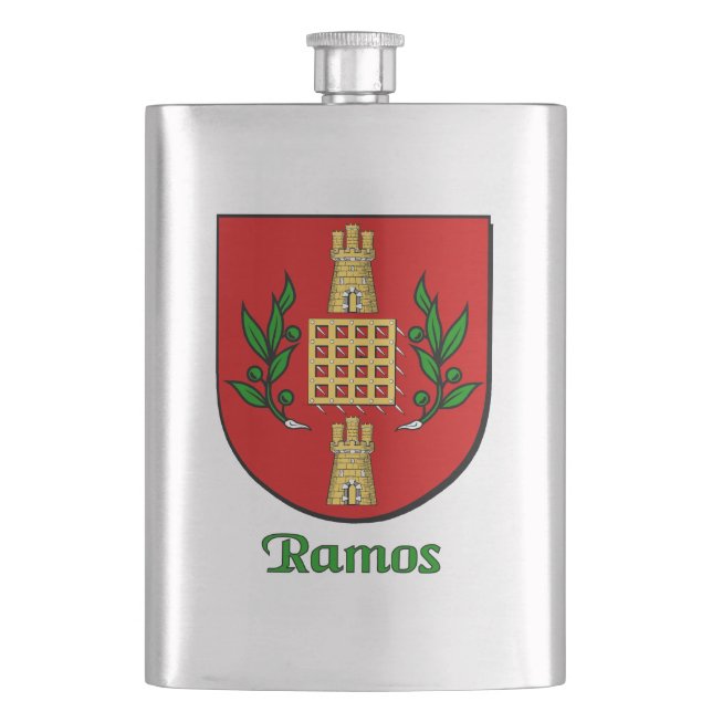 Ramos Heraldic Shield Hip Flask (Front)