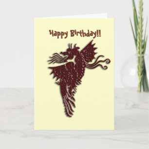 Rampant Chocolate Dragon birthday card