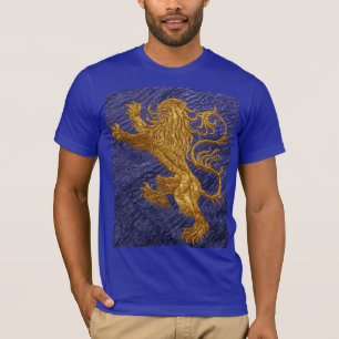 Rampant Lion - gold on blue T-Shirt