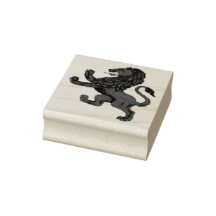 Rampant Lion of Scotland, red lion Rubber Stamp