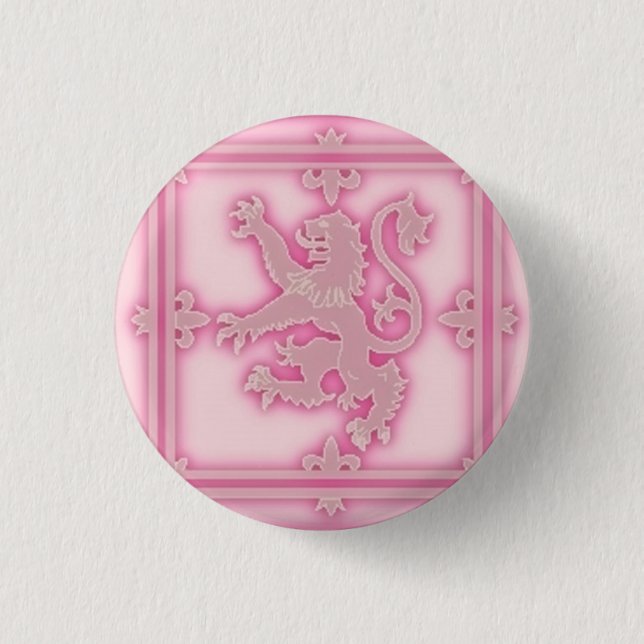 Rampant Lion Pink Glow Button (Front)