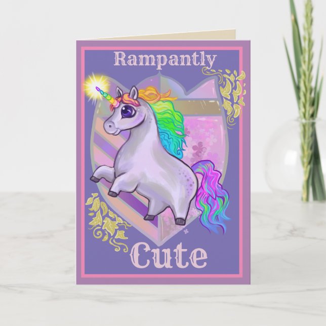 Rampantly Cute Unicorn Card (Front)
