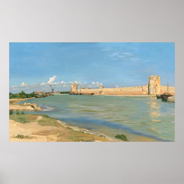 Ramparts, Aigues-Mortes, Frédéric Bazille Fine Art Poster (Front)