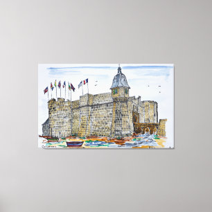 Ramparts  & Gate of Concarneau   Brittany, France Canvas Print