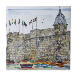 Ramparts & Gate of Concarneau Brittany, France Tile