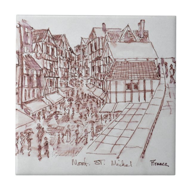 Ramparts, Mont Saint-Michel | Normandy, France Tile (Front)