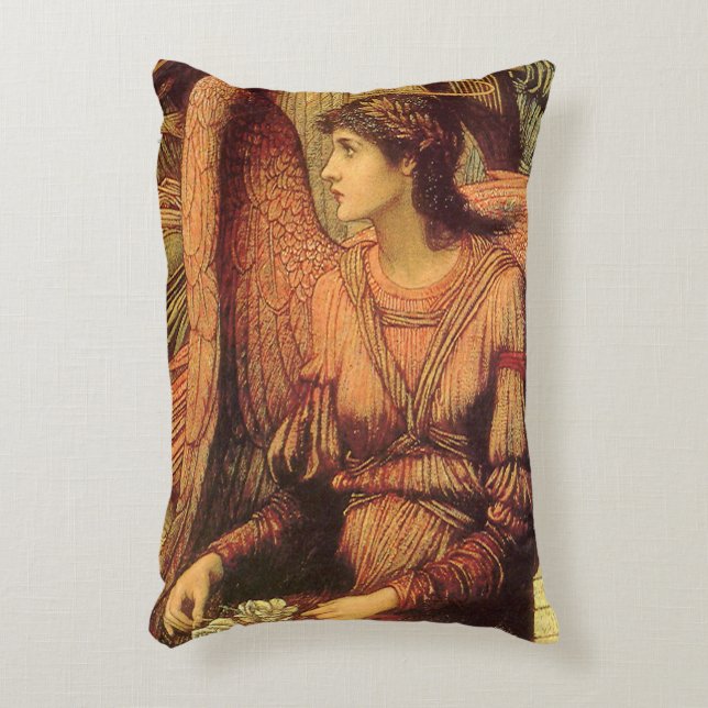 Ramparts of God's House, Angel by John Strudwick Decorative Cushion (Front(Vertical))