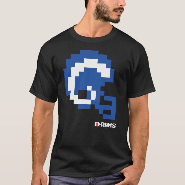 Rams Alternate Tecmo Bowl Helmet T-Shirt (Front)