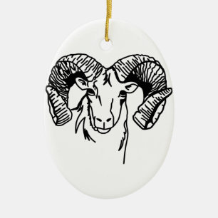 Rams Ceramic Tree Decoration