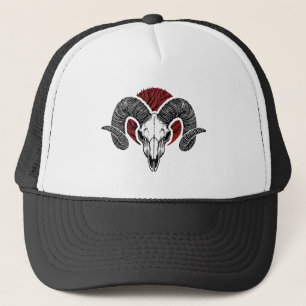 Ram's Head Skull Trucker Hat