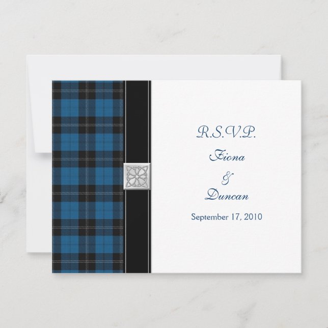 Ramsay Hunting Tartan Celtic Wedding Response Card (Front)