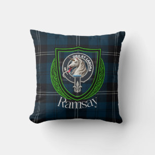 Ramsay Scottish Clan Tartan & Crest Cushion