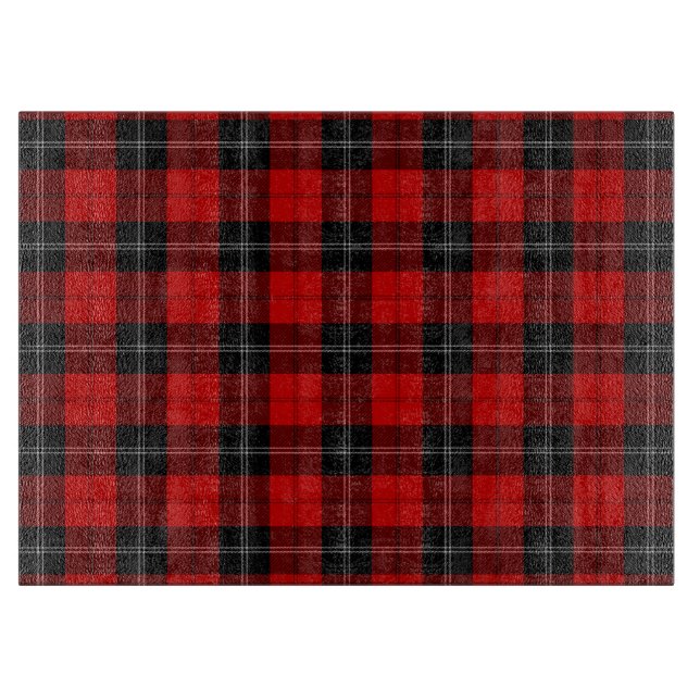 Ramsay tartan red black plaid cutting board (Front)