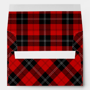 Ramsay tartan red black plaid envelope