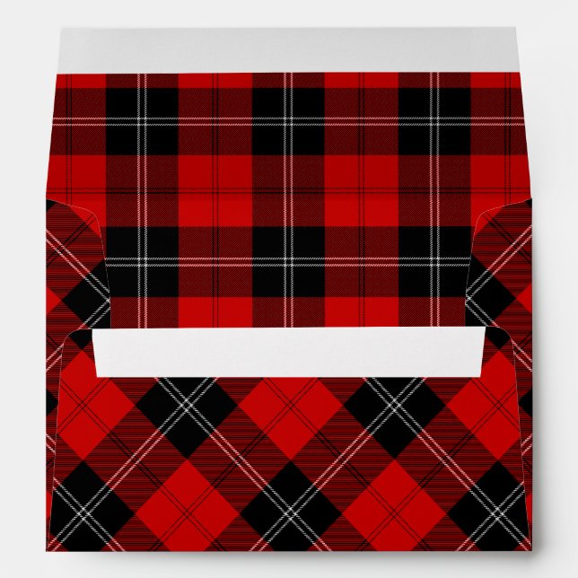 Ramsay tartan red black plaid envelope (Back (Bottom))