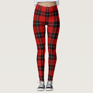 Ramsay tartan red black plaid leggings