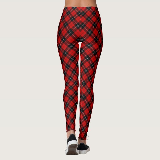 Ramsay tartan red black plaid leggings (Back)