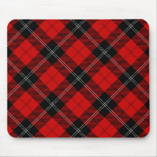 Ramsay tartan red black plaid mouse mat