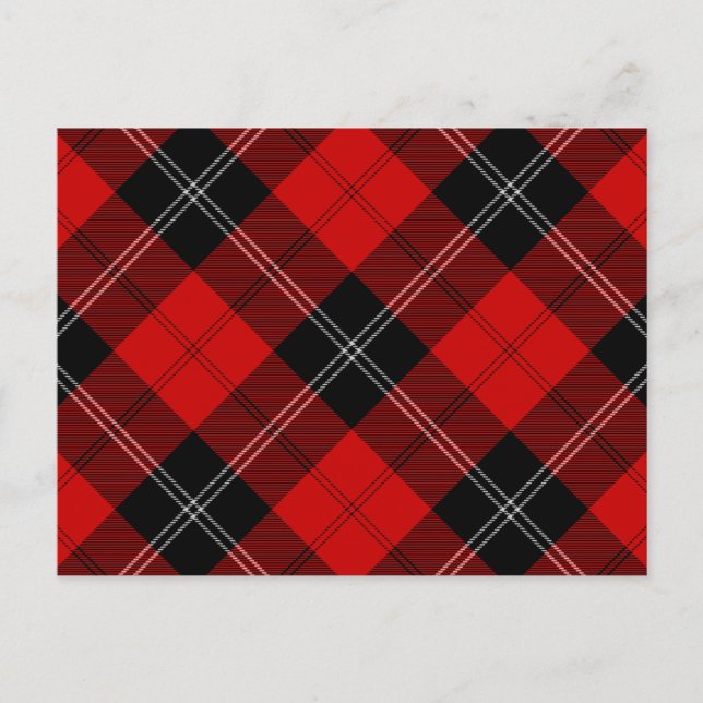 Ramsay tartan red black plaid postcard (Front)