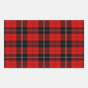 Ramsay tartan red black plaid rectangular sticker