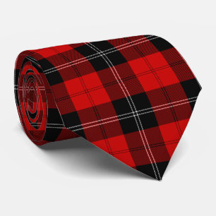 Ramsay tartan red black plaid tie