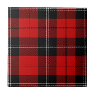 Ramsay tartan red black plaid tile